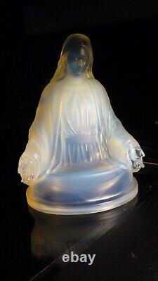 Etling Opalescent/ virgin mary statue signed etling france