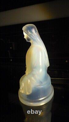 Etling Opalescent/ virgin mary statue signed etling france