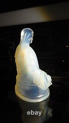 Etling Opalescent/ virgin mary statue signed etling france