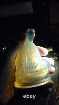 Etling Opalescent/ virgin mary statue signed etling france