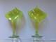 Excellent Pair Of Art Nouveau Jack-in-pulpit Opalescent Glass Vases