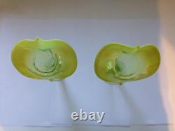 Excellent Pair of Art Nouveau Jack-in-Pulpit Opalescent Glass Vases