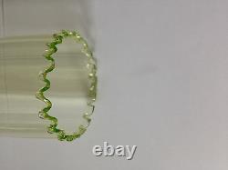 Exceptional WALSH long stemmed Victorian CRINKLE TOPPED Opalescent Glass Vase