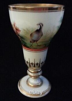 Exquisite Baccarat Opaline Glass Enameled Gilded Vase French Art Nouveau