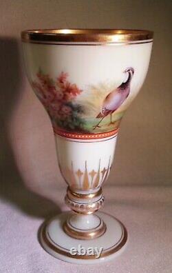 Exquisite Baccarat Opaline Glass Enameled Gilded Vase French Art Nouveau