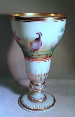 Exquisite Baccarat Opaline Glass Enameled Gilded Vase French Art Nouveau