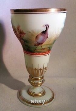 Exquisite Baccarat Opaline Glass Enameled Gilded Vase French Art Nouveau