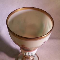 Exquisite Baccarat Opaline Glass Enameled Gilded Vase French Art Nouveau