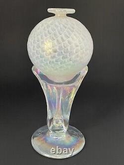 Exquisite Opalescent Blown Glass Vase By Art Master RON MYNATT 2004