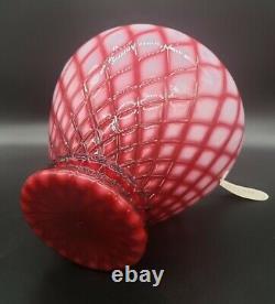 Extremely Rare Pilgrim Grecian Cranberry Opalescent Glass Vase