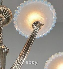 Ezan Ejg J. Gauthier Large French Opalescent Art Deco Chandelier. 1930 1935