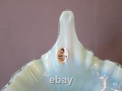 FENTON Art Glass Light Blue COIN DOT OPALESCENT Jack in the Pulpit 11.5 T Vase