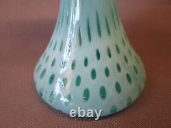 FENTON Art Glass Light Blue COIN DOT OPALESCENT Jack in the Pulpit 11.5 T Vase