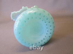 FENTON Art Glass Light Blue COIN DOT OPALESCENT Jack in the Pulpit 11.5 T Vase