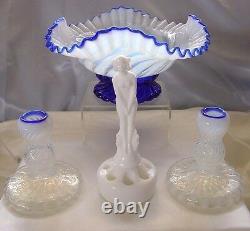 FENTON GLASSMINTVINTAGE1930sBLUE RIDGECRESTOPALESCENTNYMPH6pcSET