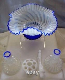 FENTON GLASSMINTVINTAGE1930sBLUE RIDGECRESTOPALESCENTNYMPH6pcSET