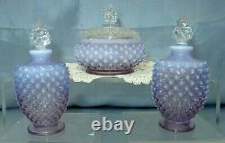 FENTON GLASSMINTVINTAGE40'sWISTERIAOPALESCENTHOBNAILPERFUME/POWDER/VANITY