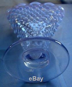 FENTON GLASSMINT&PRFc1944VINTAGEXSRCWISTERIAOPALESCENTHOBNAIL6.5FAN VASE