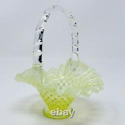 FENTON Hobnail Topaz Opalescent Basket