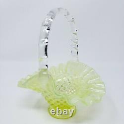 FENTON Hobnail Topaz Opalescent Basket