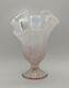 Fenton Pink Iridescent Opalescent Art Glass Lily Of The Valley Handkerchief Vase