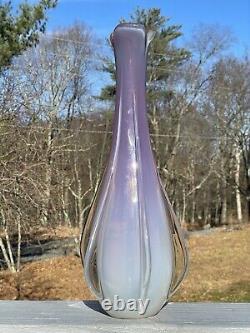 FINE Mid-Century Murano Pink Opaline LARGE Hand-Blown Italy Glass Vase Lamp Base