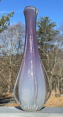 FINE Mid-Century Murano Pink Opaline LARGE Hand-Blown Italy Glass Vase Lamp Base
