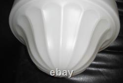 Fabulous art deco industrial jellymould Opaline glass pendant schoolhouse light