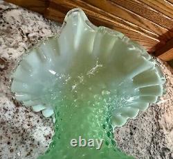 FentonWILLOW GREEN HOBNAIL OPALESCENT JACK-IN-THE-PULPIT VASETulip vase