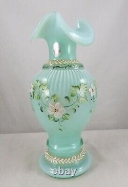 Fenton 1997 Connoisseur Coll. Opaline Floral 9 Vase 2965 UD LE #216/1500
