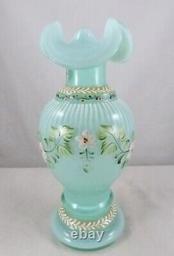 Fenton 1997 Connoisseur Coll. Opaline Floral 9 Vase 2965 UD LE #216/1500