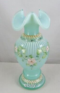 Fenton 1997 Connoisseur Coll. Opaline Floral 9 Vase 2965 UD LE #247/1500 NIB