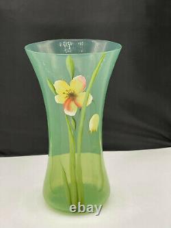 Fenton 2006 Irises on Sweet Opaline Vase