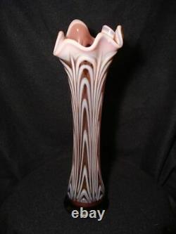 Fenton Amethyst Opalescent Reverse Drapery Boggy Bayou Novelty Vase