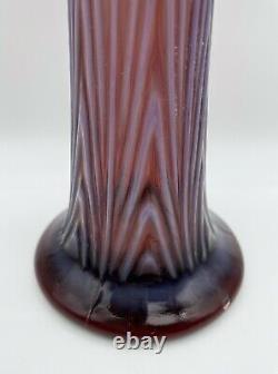 Fenton Amethyst Opalescent Reverse Drapery Boggy Bayou Purple Swung Vase Glows