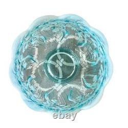 Fenton Aqua Blue Opalescent Lily of the Valley Candy Dish Bowl Art Glass