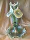 Fenton Art Glass 2000 Willow Green Opalescent Epergne Frank Fenton Signed. Rare