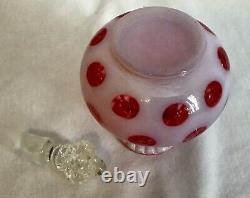 Fenton Art Glass Cranberry Opalescent Coin Dot Perfume Bottle