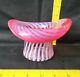 Fenton Art Glass Cranberry Opalescent Optic Swirl Top Hat Vase Flawless Shape