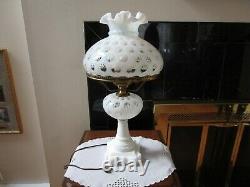 Fenton Art Glass French Opalescent Coin Dot Table Parlor Lamp 21 H Vintage