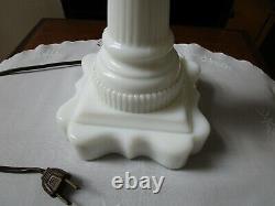 Fenton Art Glass French Opalescent Coin Dot Table Parlor Lamp 21 H Vintage