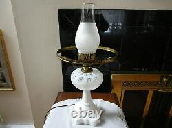 Fenton Art Glass French Opalescent Coin Dot Table Parlor Lamp 21 H Vintage