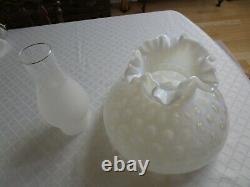 Fenton Art Glass French Opalescent Coin Dot Table Parlor Lamp 21 H Vintage