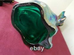 Fenton Art Glass HAPPY WINK Smiling CAT Pearl Iridescent opalescent tall
