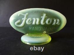 Fenton Art Glass Oval Logo Sign Topaz Opalescent