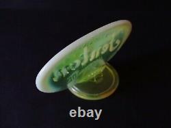 Fenton Art Glass Oval Logo Sign Topaz Opalescent