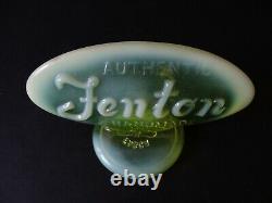 Fenton Art Glass Oval Logo Sign Topaz Opalescent