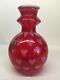Fenton Art Glass Ruby Red Opalescent Heart Optic Vase Limited
