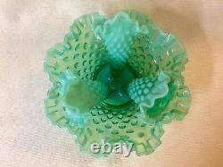 Fenton Art Glass Stunning Emerald Green Opalescent Epergne Remarkable Glows