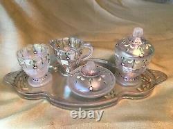 Fenton Art Glass french opalescent Miniature Table Set
